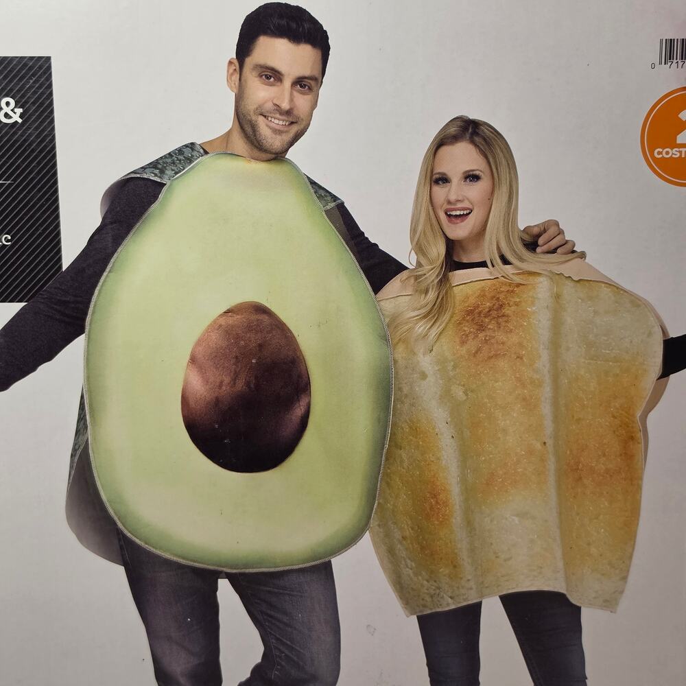 Avocado & Toast Couples Halloween Costume Adult 2 Pc Pullover Tunics Fits XS-XL